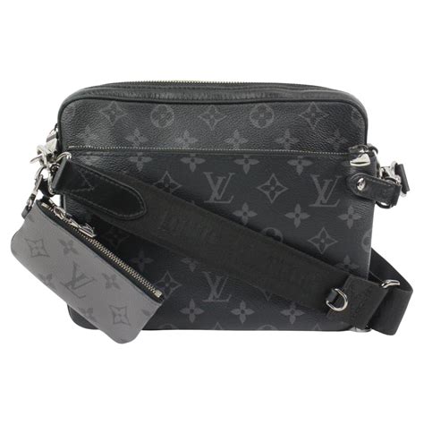 lv trio bag black|trio messenger graphite black.